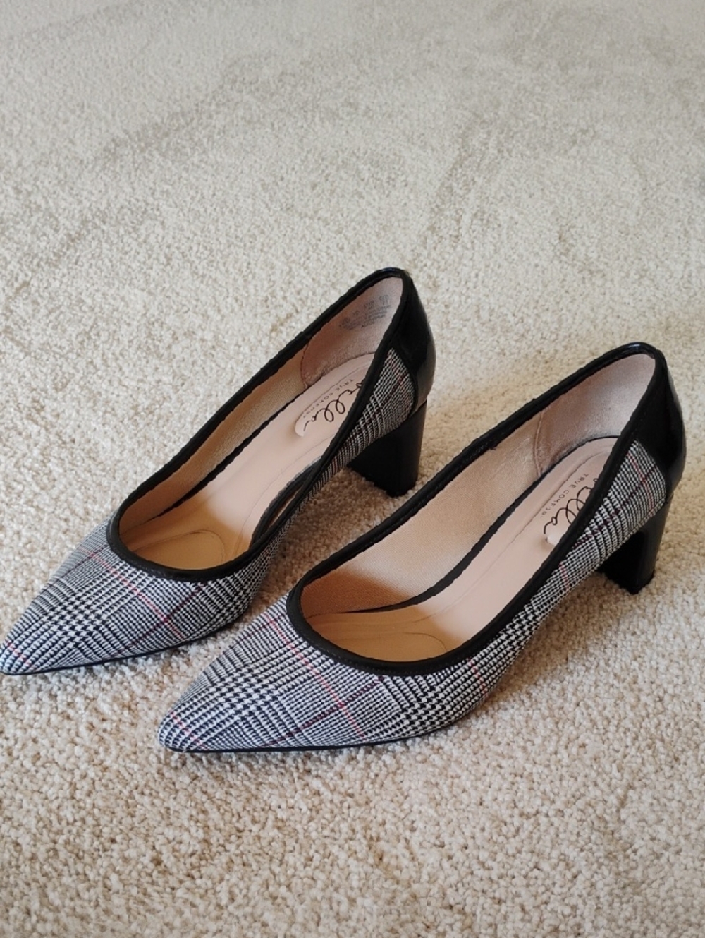 Houndstooth Plaid Pumps